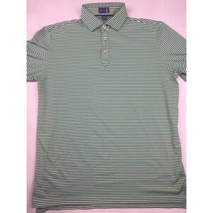 Stitch Golf Polo M/L Green Striped Kalispell Golf Country Club Short Sleeve